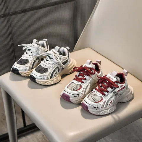 Scarpe Dad per Bambini in Rete Traspirante Sneakers Retrò Suola Spessa Antiscivolo Ragazzi Ragazze Scarpe da Corsa Casual Scarpe da Passeggio