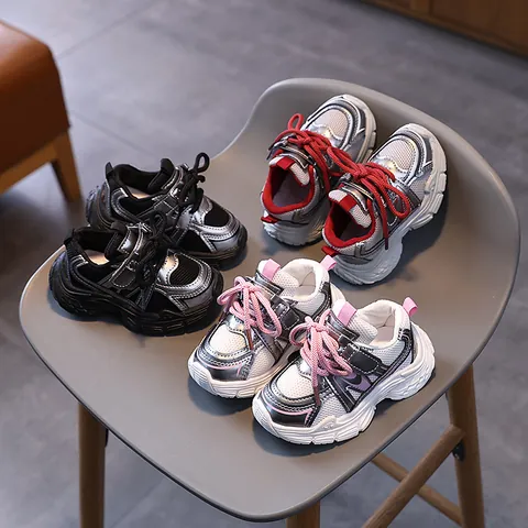 Toddler Kids Sport Sneakers Daddy Shoes For Boys Girls Mesh Breathable Anti-Slip Soft Sole Casual Fashion Running Shoes