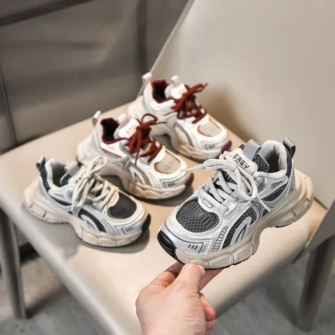 Scarpe Dad per Bambini in Rete Traspirante Sneakers Retrò Suola Spessa Antiscivolo Ragazzi Ragazze Scarpe da Corsa Casual Scarpe da Passeggio