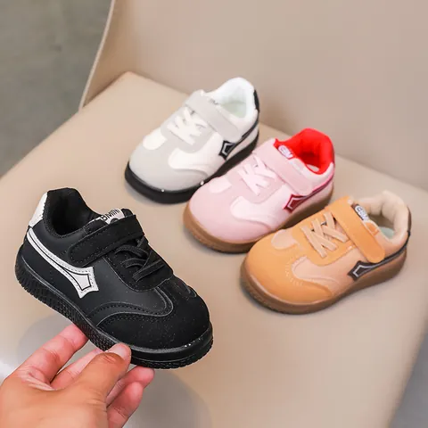 Scarpe da Skate Casual per Bambini e Neonati in Pelle Microfibra Suola Morbida Sneakers con Chiusura a Strappo per Ragazzi e Ragazze