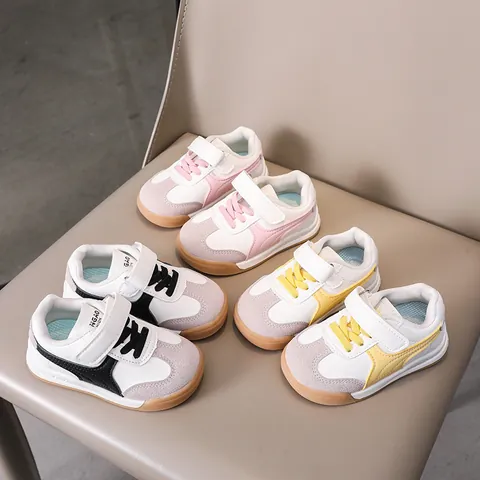 Scarpe da Skate Casual per Bambini Sneaker in Pelle Microfibra Antiscivolo Traspiranti Chiusura a Strappo Bimbi Ragazzo Ragazza Scarpe Moda