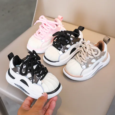 Sneakers alla Moda per Bambini Punta a Conchiglia Suola Spessa Antiscivolo Scarpe da Board Casual per Ragazzi Ragazze Scarpe Sportive Leggere