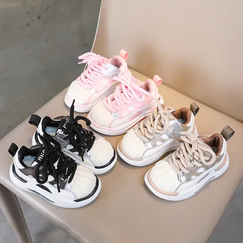 Sneakers alla Moda per Bambini Punta a Conchiglia Suola Spessa Antiscivolo Scarpe da Board Casual per Ragazzi Ragazze Scarpe Sportive Leggere