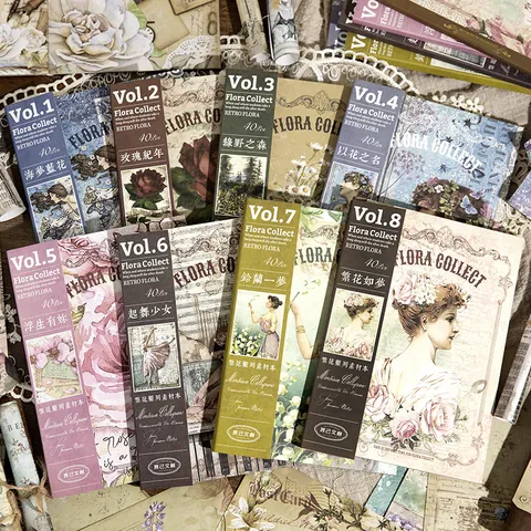 Vintage Floral Double Sided Scrapbook Paper For Journaling DIY Crafts Retro Oil Painting Style Background Decorative Paper For Artists Students
