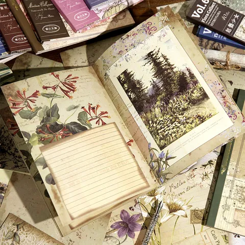 Vintage Floral Double Sided Scrapbook Paper For Journaling DIY Crafts Retro Oil Painting Style Background Decorative Paper For Artists Students