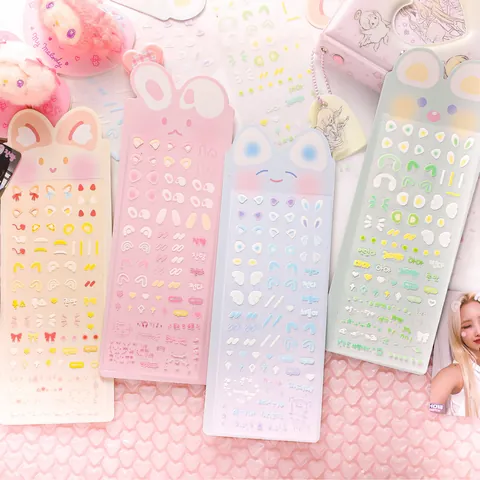 Süße Cartoon Tierohren PET Aufkleber Dekoratives Guka Material Für Fotokarten DIY Scrapbooking Schreibwaren Etiketten Für Mädchen