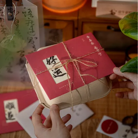 Chinese Calligraphy Greeting Card Envelope Hollow Out Specialty Paper Blessing Stationery For Wedding Holiday Birthday Anniversary Gift