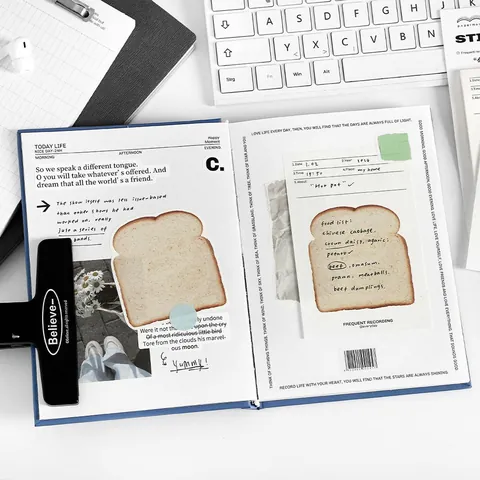 Note Adesive Minimaliste Creative Motivo Latte Toast Carino Memo Autoadesivi Per Ufficio Scuola DIY Journaling Scrapbooking
