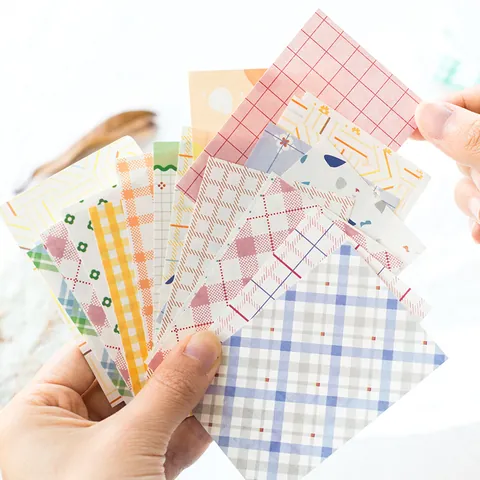 Retro Scrapbook Materialpapier Mit Karo Blumen Punktmuster Für DIY Journaling Basteln Dekoration Schreibwaren