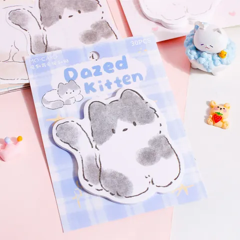 Schattige Cat Park Serie Vormgegeven Plaknotities Kawaii Katje Memoblokken Voor Journaling Scrapbooking Kantoor Schoolbenodigdheden