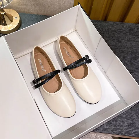 Women's Vintage Mary Jane Flat Shoes Round Toe Adjustable Cross Strap Microfiber Leather Casual Daily Dress Loafers