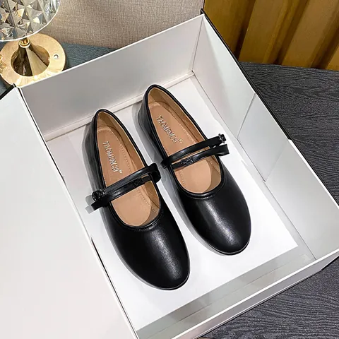 Women's Vintage Mary Jane Flat Shoes Round Toe Adjustable Cross Strap Microfiber Leather Casual Daily Dress Loafers