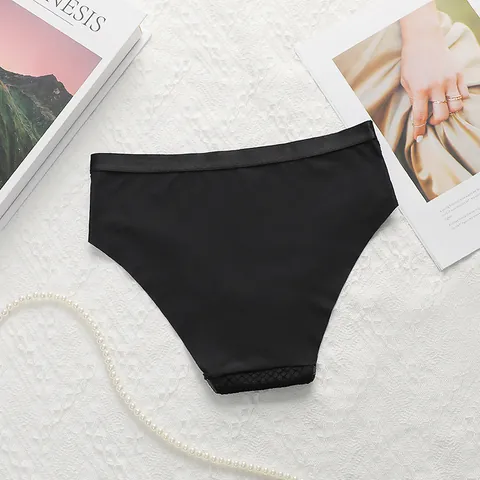 Dames Naadloze Mesh Onderbroeken Ademend Opengewerkt Middelste Taille Slips Gesplitst Transparant Lingerie Comfortabel Ondergoed Voor Dames