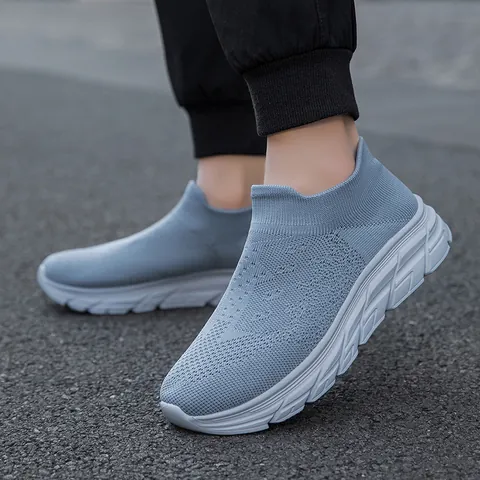 Baskets Chaussettes Décontractées Femmes Hommes Respirantes Maille Flyknit Chaussures de Course Légères Slip On Chaussures de Marche Sport Unisexe