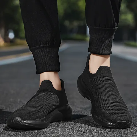 Dames Heren Ademend Mesh Slip On Sneakers Lichtgewicht Flyknit Hardloopschoenen Casual Wandelen Sport Schoenen