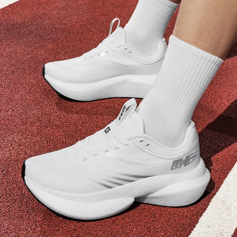 Women Men Professional Running Shoes Breathable Flyknit Mesh Thick Sole Jogging Sneakers Lightweight Athletic Road Walking Shoes