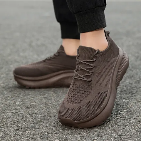 Men Women Breathable Flyknit Sneakers Lightweight Casual Sport Shoes Mesh Walking Footwear For Outdoor Travel