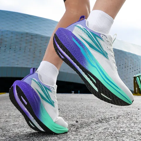 Adult Breathable Mesh Running Shoes Casual Lightweight Cushioning Athletic Jogging Walking Sneakers For Men Women All Seasons