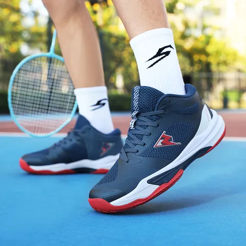 Professional Badminton Shoes Breathable Mesh Synthetic Leather Lightweight Tennis Sneakers For Men Women Non-Slip Sports Training Shoes