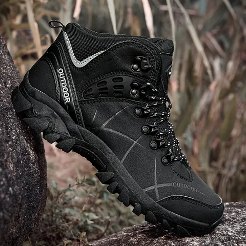 Professional Outdoor Hiking Shoes High-top Breathable Synthetic Leather Trekking Boots Anti-slip Camping Shoes For Unisex