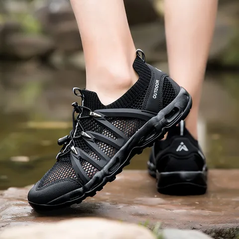 Outdoor Water Shoes For Men Women Breathable Mesh Wading Sneakers Quick Dry Non-Slip Aqua Shoes For Trekking River Beach