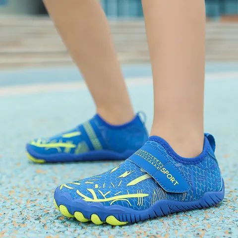 Kids Quick Dry Water Shoes Non Slip Wading Sneakers For Beach Pool Sports Boys Girls Velcro Aqua Shoes Breathable Lightweight Soft Sole
