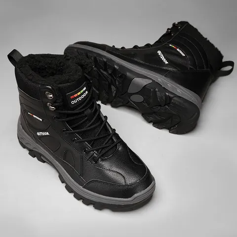 Women's Outdoor Winter Snow Boots Faux Fur Lined Warm Mesh Upper Non-Slip Rubber Sole Hiking Walking Shoes Comfort Boots