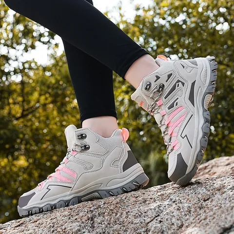 Professional High Top Hiking Shoes Men Women Breathable Outdoor Trekking Boots Non Slip Wear Resistant Mountain Climbing Shoes