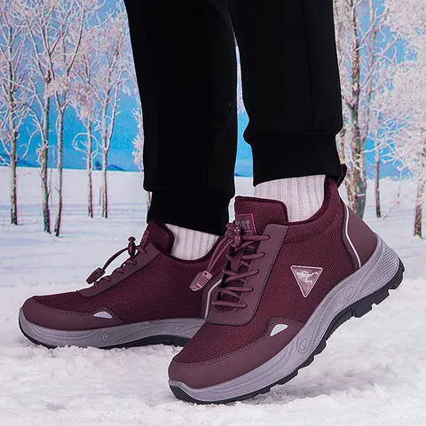 Outdoor Hiking Shoes Men Women Waterproof Warm Non-slip Trekking Sneakers Durable Leather Fabric Breathable Walking Shoes