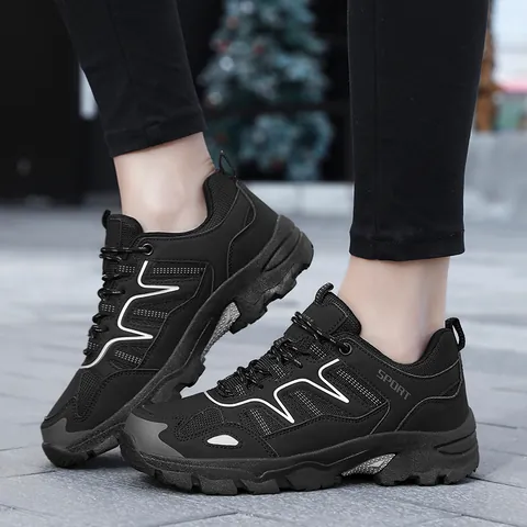 Breathable Outdoor Sneakers Synthetic PU Mesh Non-Slip Wear-Resistant Hiking Shoes For Men Women Casual Fashion Footwear