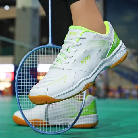 Professionelle Badminton Schuhe Für Herren Damen Atmungsaktive Rutschfeste Indoor Sport Trainingsschuhe Kunstleder Netzgewebe Gummisohle Tennis Squash Platz Schuhe