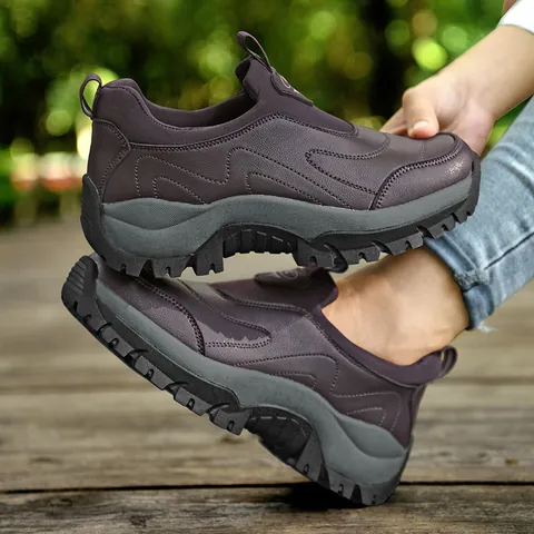 Rutschfeste Slipper Walking-Schuhe für Senioren Wasserdichtes Mikrofaserleder Bequeme Outdoor-Sneaker Herren Damen Atmungsaktive Freizeitschuhe