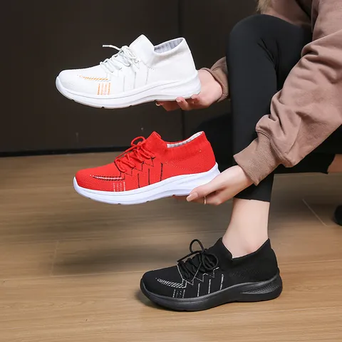 Women Breathable Mesh Platform Sneakers 2025 New Casual Thick Sole Height Increasing Walking Shoes Non-Slip Comfortable Sport Shoes