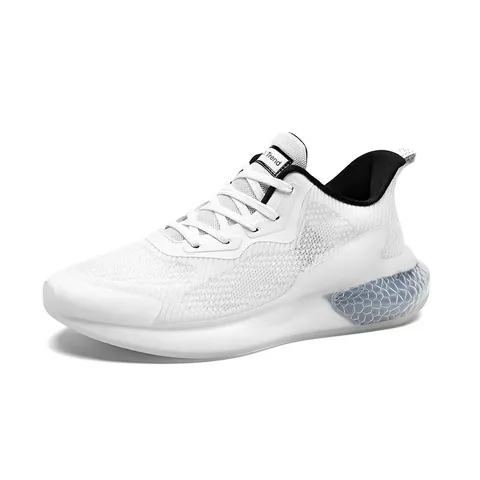 Men's Breathable Mesh Running Shoes Lightweight Cushioned E-TPU Popcorn Sole Sneakers Summer Sports Low Top Jogging Footwear