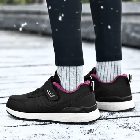 Herren Damen Winter Warme Sportschuhe Vlies Gefüttert Rutschfeste Komfortable Walkingschuhe Für Ältere Eltern Casual Outdoor Sneaker