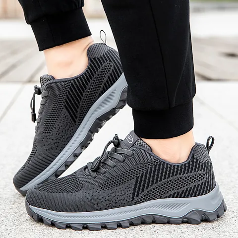 Leichte Atmungsaktive Mesh-Wanderschuhe Für Ältere Menschen Rutschfeste Komfortable Sport-Sneaker Für Damen Herren Alltag
