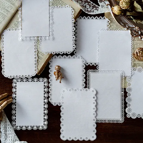 Vintage Hollow Lace Paper For Scrapbooking DIY Decorative Art Paper For Journaling Butterfly Floral Window Frames Material