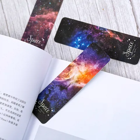 Vintage Paper Bookmarks Retro Art Message Cards Fruit Starry Sky Theme Office School Decorative Stationery Gift Supplies