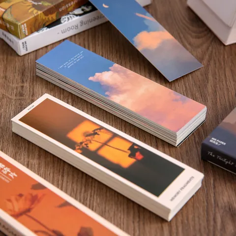 Artistic Cardboard Bookmark Set Vintage Movie Scene Famous Oil Painting Landscape Photography Boxed Bookmarks For Stationery DIY Gift