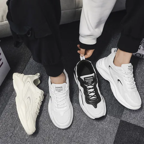 Men's Trendy Casual Chunky Dad Sneakers Thick Sole Breathable Mesh Panelled Running Walking Sports Shoes For Students Adults