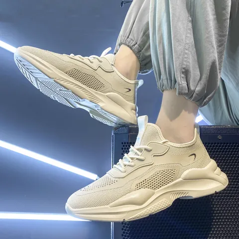 Unisex Chunky Sneakers Breathable Mesh Mesh Sports Shoes Hollow Out Dad Shoes Thick Sole Running Shoes Casual Athletic Footwear