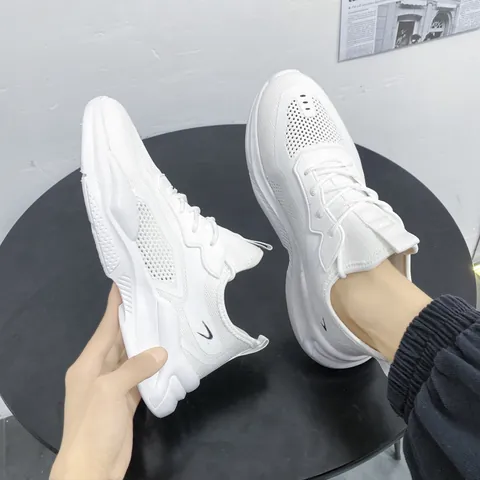 Unisex Chunky Sneakers Breathable Mesh Mesh Sports Shoes Hollow Out Dad Shoes Thick Sole Running Shoes Casual Athletic Footwear