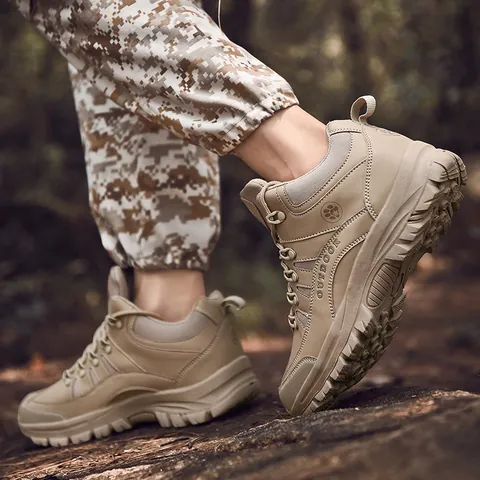 Men's Outdoor Hiking Boots Artificial Leather Oxford Cloth High-Top Fleece Lined Warm Non-Slip Waterproof Walking Snow Shoes