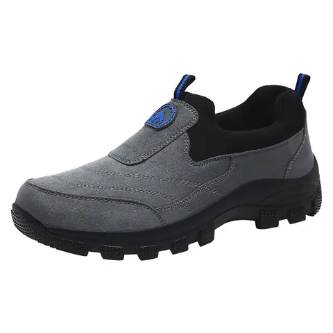 Men Casual Slip On Loafers Suede Outdoor Hiking Shoes Non Slip Breathable Rubber Sole Moccasins For Men Walking Footwear