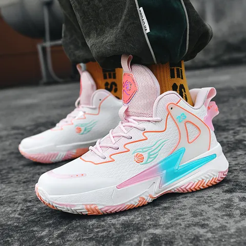 Men's Basketball Shoes High Top Breathable Outdoor Athletic Sneakers Lightweight Non-slip Sports Practical Casual Footwear