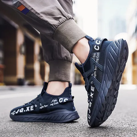 Heren Hardloopschoenen Grote Maat Ademend Lichtgewicht Casual Sneakers Streetwear Mode Kleurblok Vetersluiting Laag Model Sportschoenen