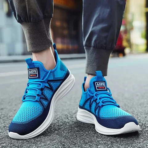 Leichte Atmungsaktive Mesh-Laufschuhe Für Herren Modische Casual Sport-Sneaker Zum Wandern Joggen Fitness-Leichtathletik-Schuhe