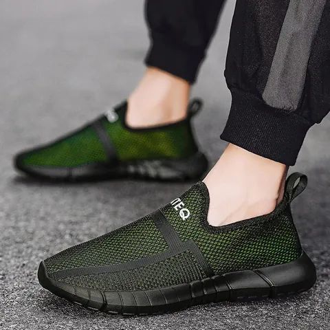 Heren Casual Mesh Sneakers Ademend Slip On Wandelschoenen Lichtgewicht Outdoor Wandelen Hardlopen Sportieve Fashion Sneakers Voor Heren