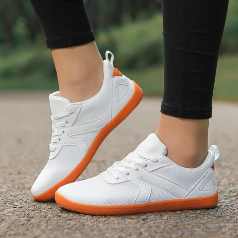 Unisex Outdoor Barefoot Casual Shoes Wide Toe Box Breathable Flyknit Synthetic Leather Sneakers Gum Sole Training Running Shoes