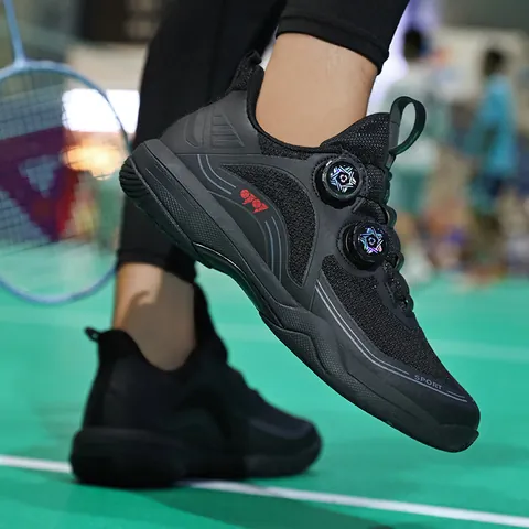 Professional Badminton Shoes For Men Women Breathable Indoor Court Training Sneakers With Rotary Dial Quick Lace System